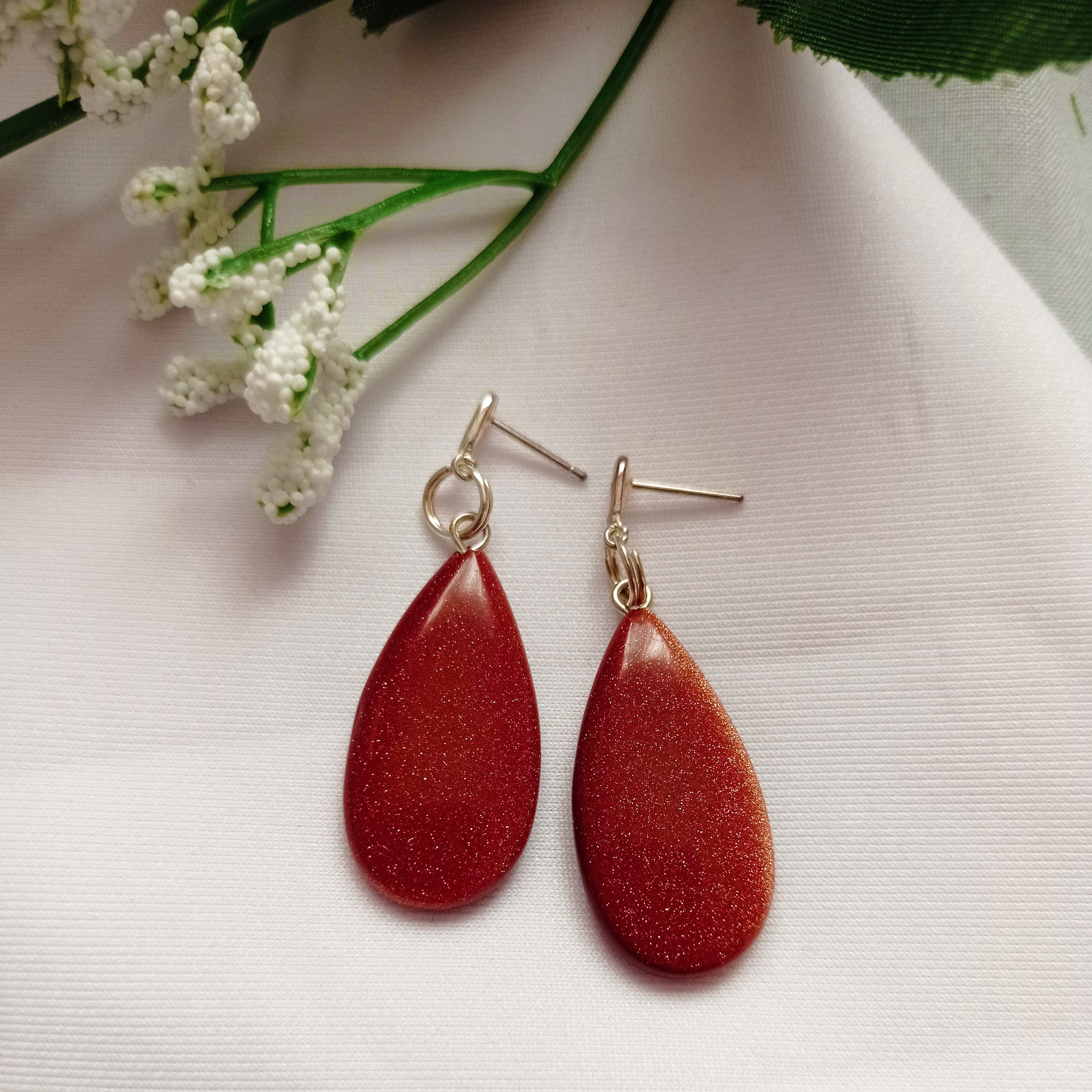 Brown Goldstone Teardrop Earrings, Brown Goldstone Sterling Silver Earrings, Gemstone Stud Earrings | by nlanlaVictory-1