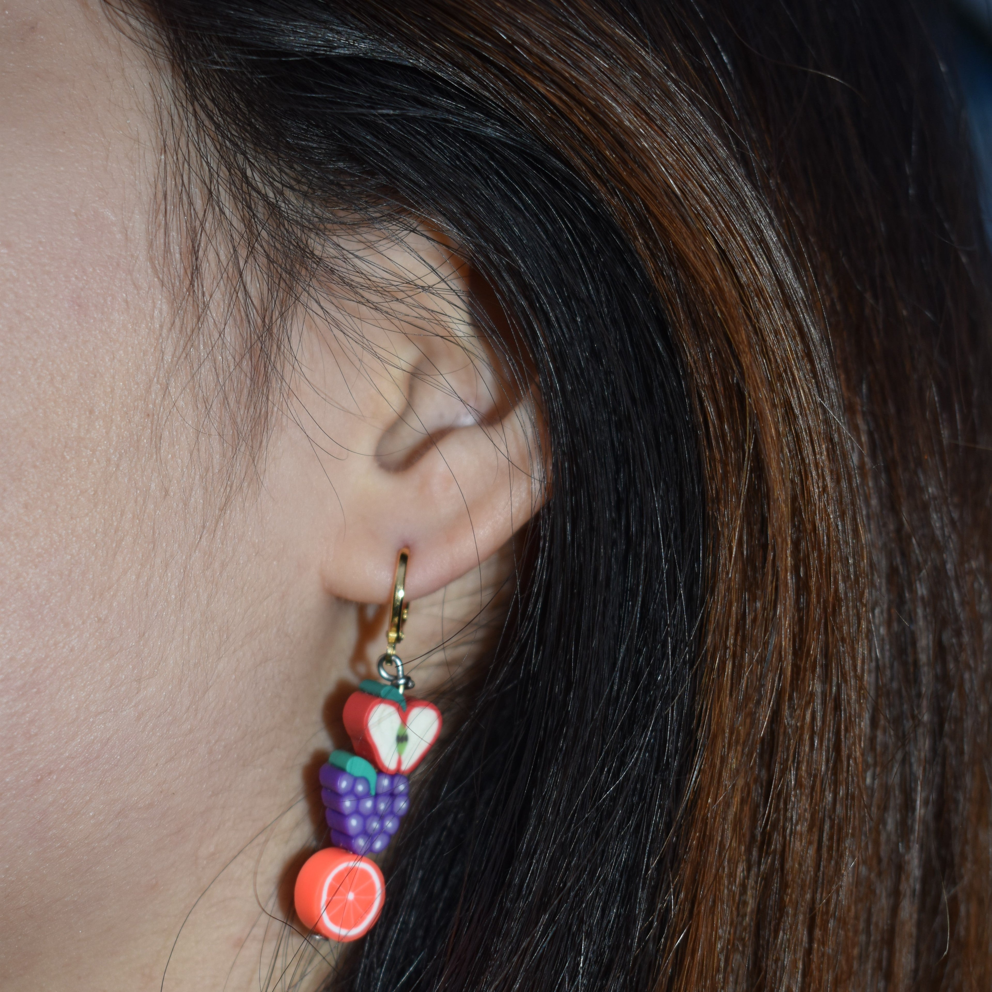 Mismatched Fruit Huggie Earrings | by Ifemi Jewels-3