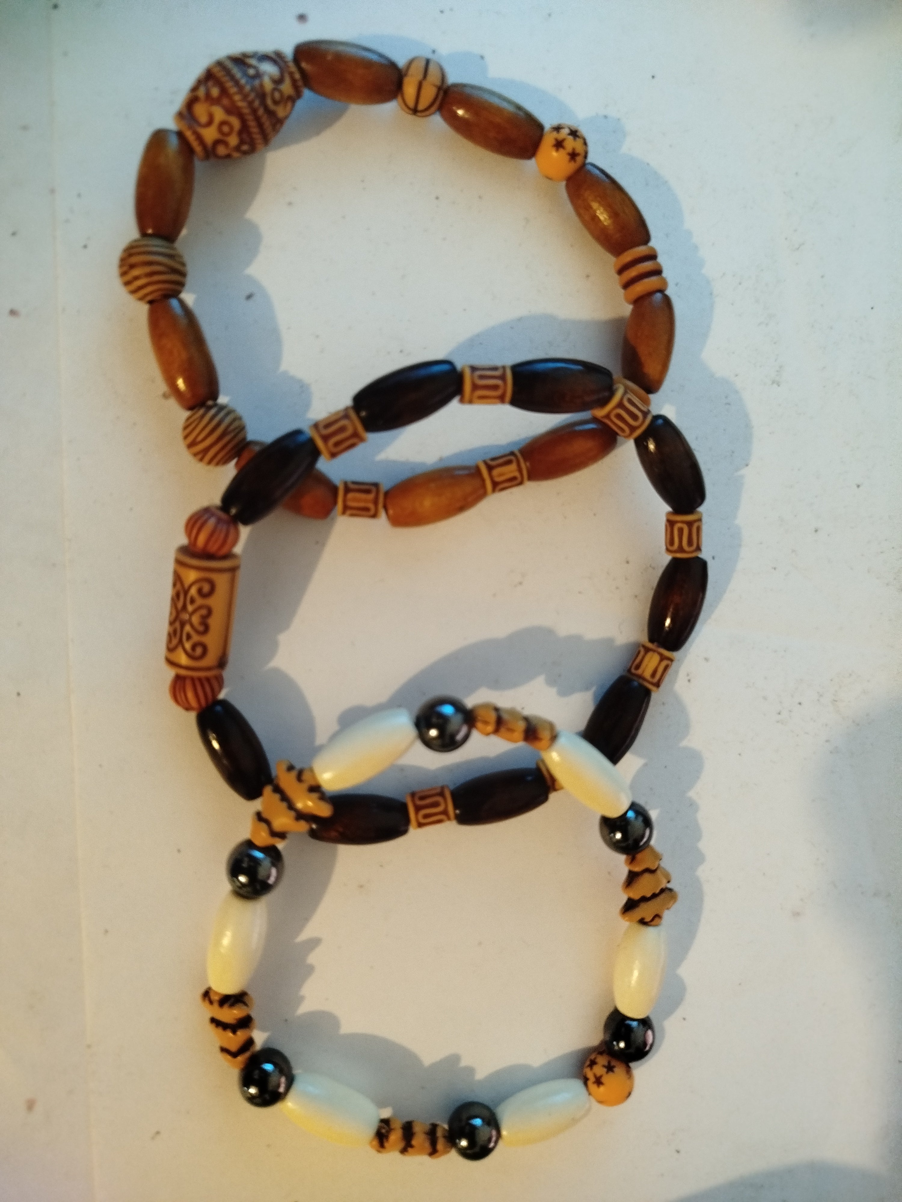 Wooden bead bracelets