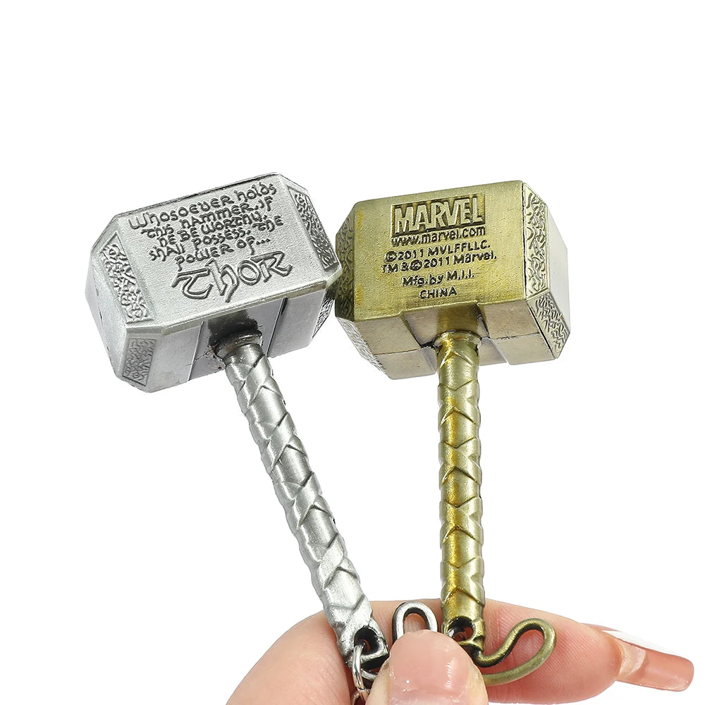 2023 New Thor Hammer Keychain Mjolnir 1:1 Dark World Ragnarok Keyring Key Chain Ring Marvel Avengers Porte Clef