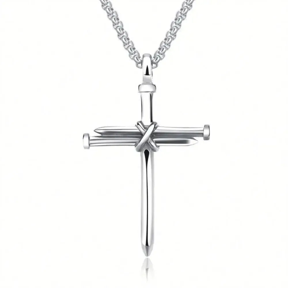 Mens Jewellery Black Stainless Steel Necklace Cross Pendant-Chain Necklace Gift for Men Wholesale