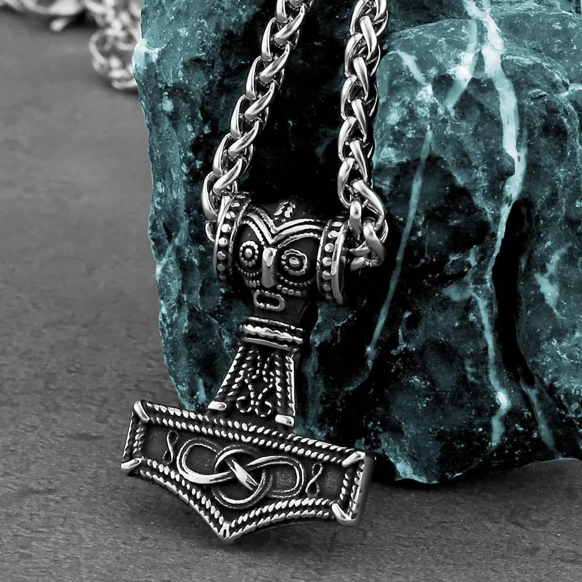 Fashion Viking Anchor Mjolnir Necklace Stainless Steel Men's Celtic Knot Hip Hop Amulet Pendant Vintage Charms Jewelry Wholesale