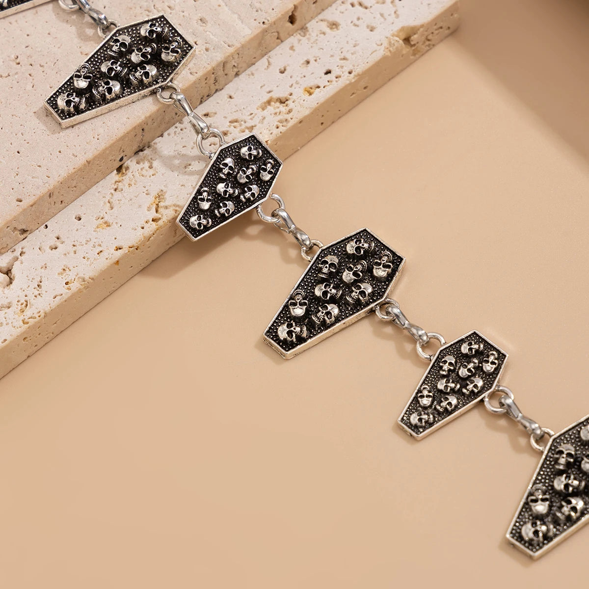 Gothic Spider Web Coffin Cross Adjustable Y2K Belt Silver Color Metal Waist Chain Women Vintage Skirt Waistband Halloween