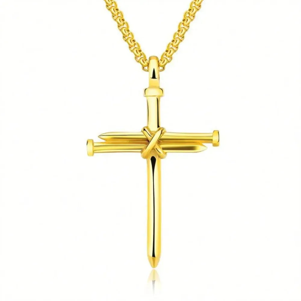 Mens Jewellery Black Stainless Steel Necklace Cross Pendant-Chain Necklace Gift for Men Wholesale