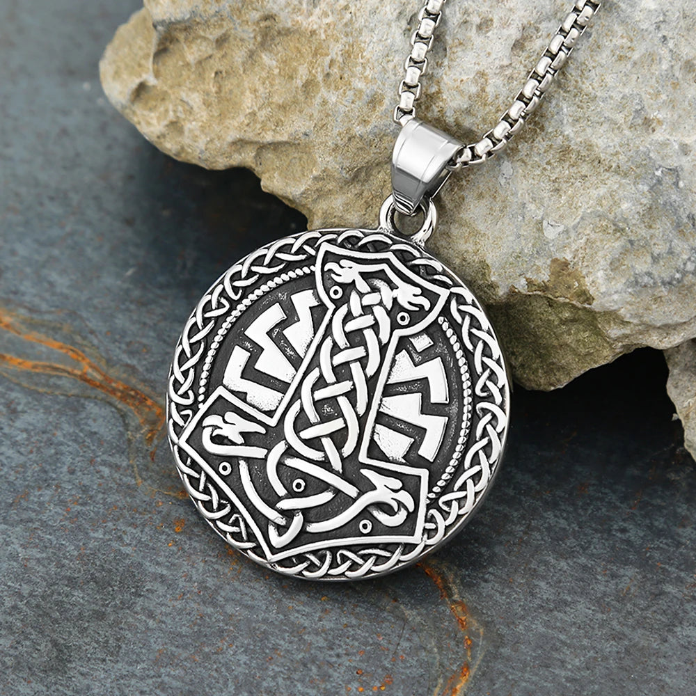 New Nordic Thor's Hammer Mjolnir Pendant For Men Fashion Vikings Rune Celtic Knots Necklace Amulet Jewelry Gifts Dropshipping