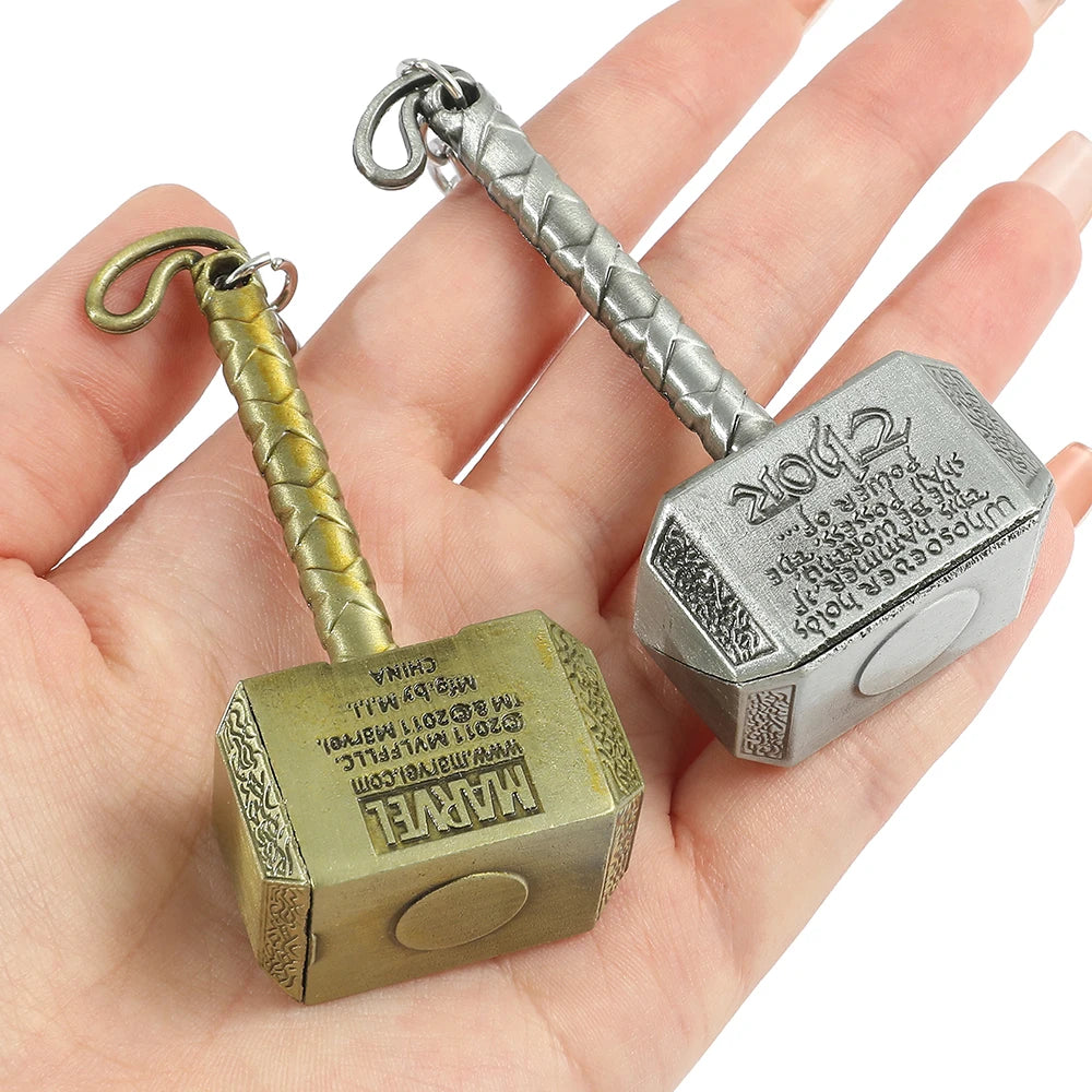 2023 New Thor Hammer Keychain Mjolnir 1:1 Dark World Ragnarok Keyring Key Chain Ring Marvel Avengers Porte Clef