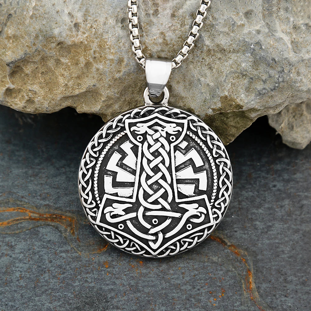 New Nordic Thor's Hammer Mjolnir Pendant For Men Fashion Vikings Rune Celtic Knots Necklace Amulet Jewelry Gifts Dropshipping