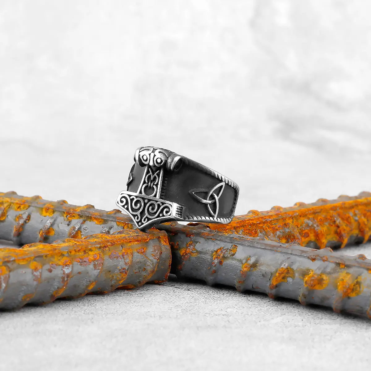316L Stainless Steel New Viking Ring Mjolnir Thor Hammer Celtics Knot Rings Mens Nordic Amulet Jewelry Free Shipping Wholesale