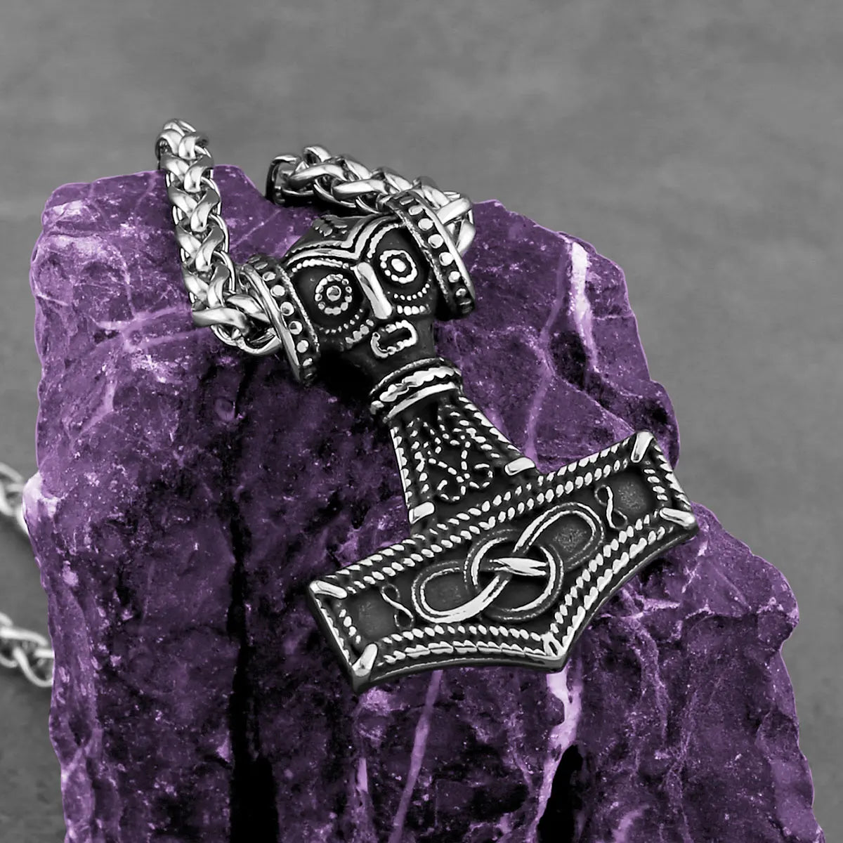 Fashion Viking Anchor Mjolnir Necklace Stainless Steel Men's Celtic Knot Hip Hop Amulet Pendant Vintage Charms Jewelry Wholesale