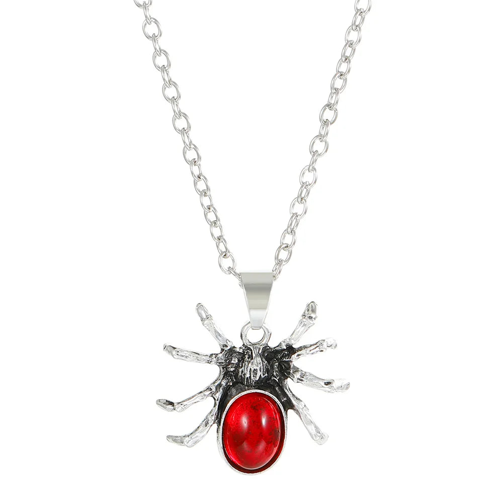 Retro Spider Necklace for Women Men Punk Spider Pendant Collar Chain Jewelry Trendy Accessories Halloween Gifts Gothic Decor