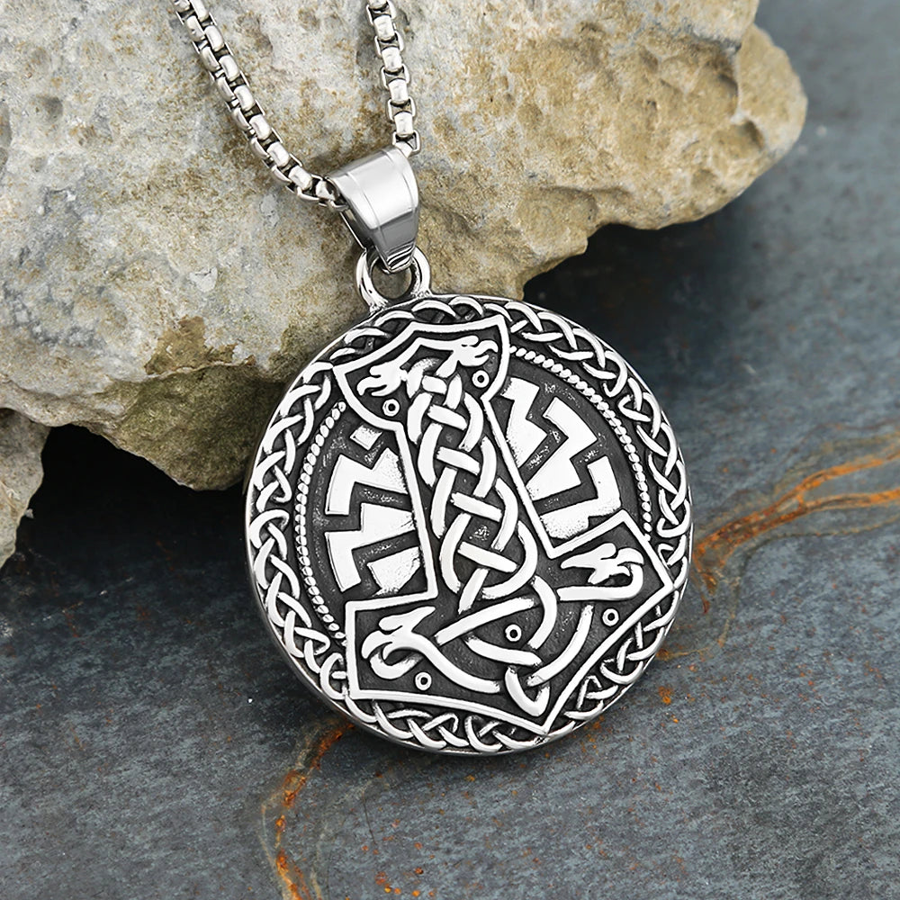 New Nordic Thor's Hammer Mjolnir Pendant For Men Fashion Vikings Rune Celtic Knots Necklace Amulet Jewelry Gifts Dropshipping