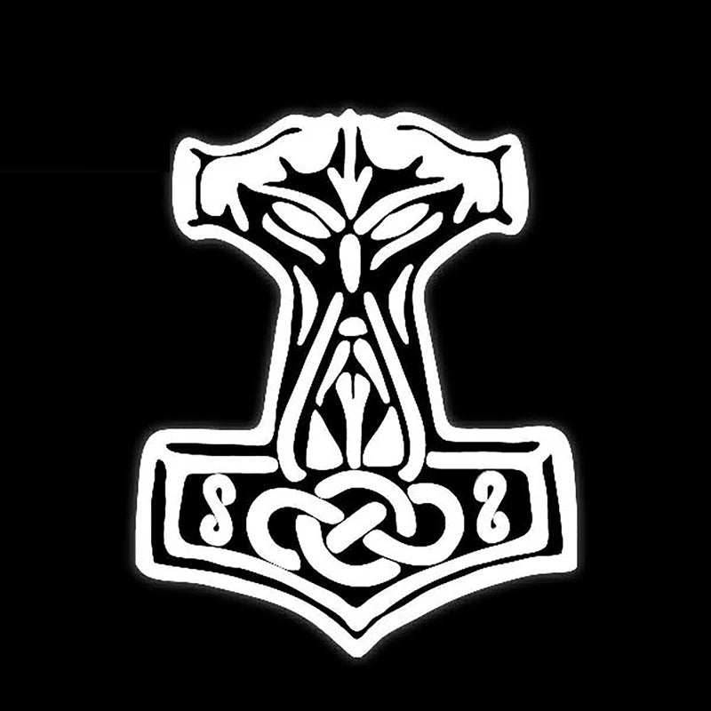 Mjolnir Norse Donar Thor Hammer Sticker Decal Vinyl Bumper Wall Vinyl Decal Waterproof Accessories 26cmX21cm Covering scratches