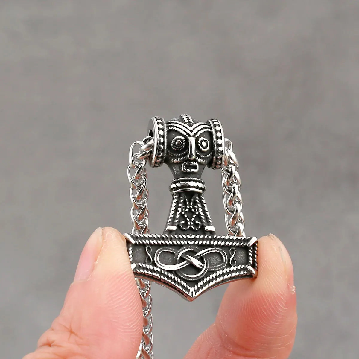 Fashion Viking Anchor Mjolnir Necklace Stainless Steel Men's Celtic Knot Hip Hop Amulet Pendant Vintage Charms Jewelry Wholesale