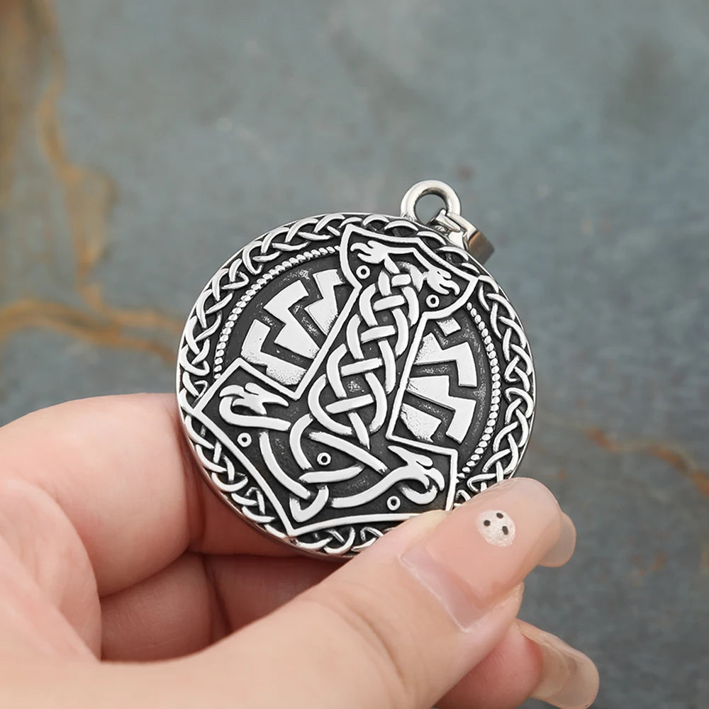 New Nordic Thor's Hammer Mjolnir Pendant For Men Fashion Vikings Rune Celtic Knots Necklace Amulet Jewelry Gifts Dropshipping