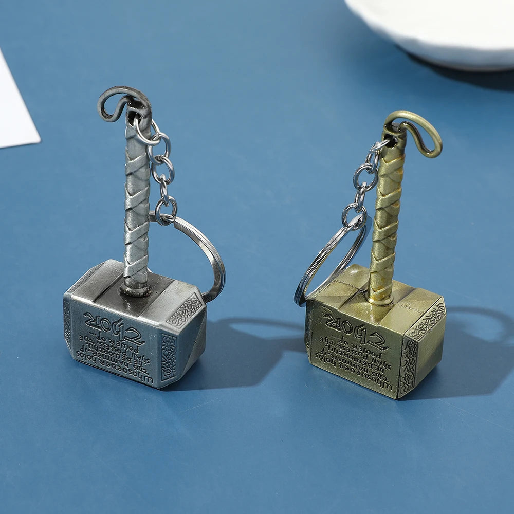 2023 New Thor Hammer Keychain Mjolnir 1:1 Dark World Ragnarok Keyring Key Chain Ring Marvel Avengers Porte Clef