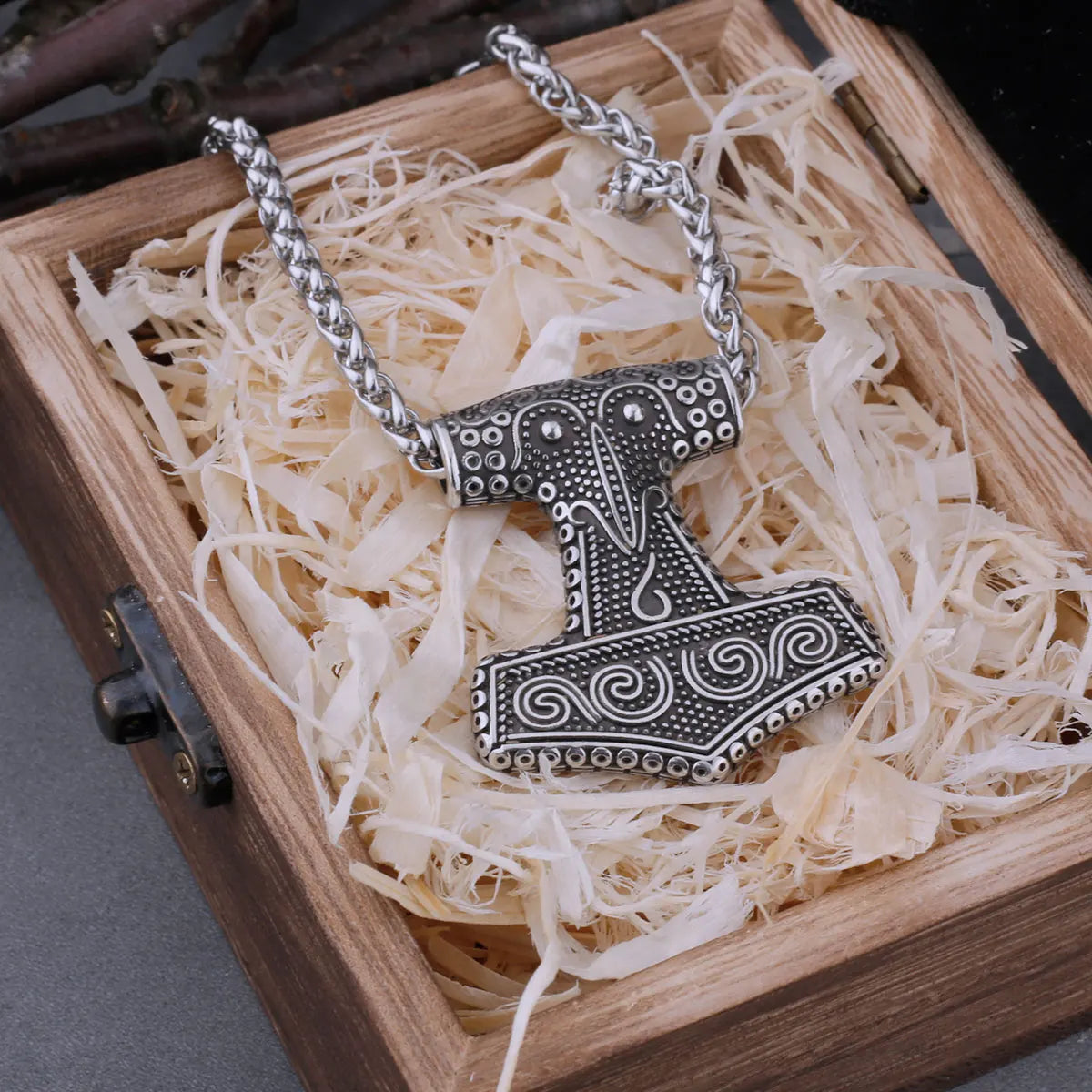 Nordic Viking Thor's Hammer Mjolnir Raven Necklace Men's Anchor Amulet Pendant Viking Stainless Steel Jewelry Gift Dropshipping
