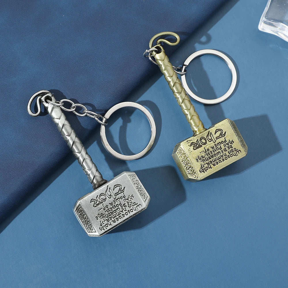 2023 New Thor Hammer Keychain Mjolnir 1:1 Dark World Ragnarok Keyring Key Chain Ring Marvel Avengers Porte Clef