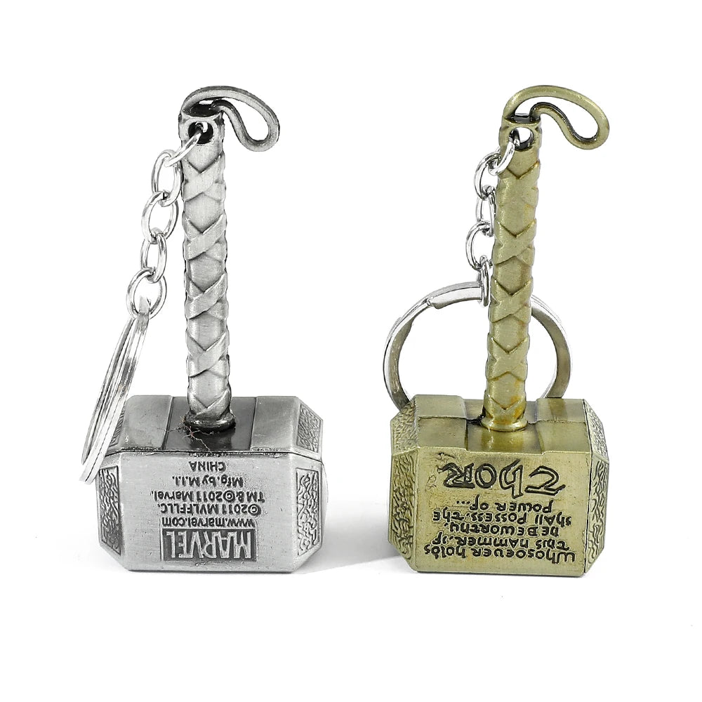 2023 New Thor Hammer Keychain Mjolnir 1:1 Dark World Ragnarok Keyring Key Chain Ring Marvel Avengers Porte Clef